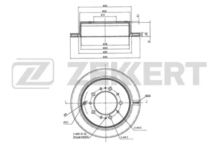ZEKKERT BS5244 Диск торм.задний Lexus LX570 07-, Toyota Land Cruiser 200 07-