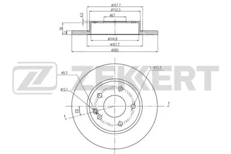 ZEKKERT BS5286 Диск торм. перед. Mercedes A-Class (168) 97-