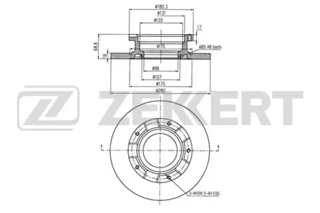 ZEKKERT BS5329BZ Тормозной диск