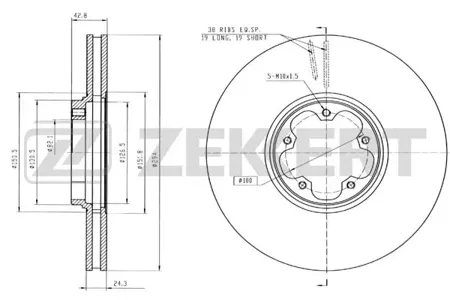 ZEKKERT BS5347 Диск торм. перед. Ford Transit VI 00-