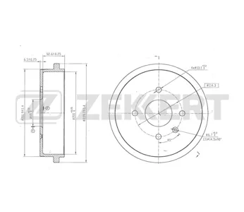ZEKKERT BS5411 Барабан тормозной задний Chery Very A13 11-