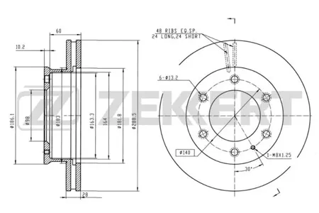 ZEKKERT BS5477 Диск торм. перед. Mazda B-Serie IV 99-, BT-50 06-