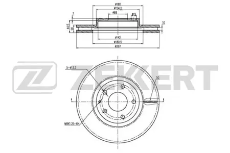 ZEKKERT BS5488 Диск торм. перед. Mazda 6 III 12-, CX-5 11-