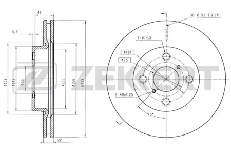 ZEKKERT BS5507B Диск тормозной