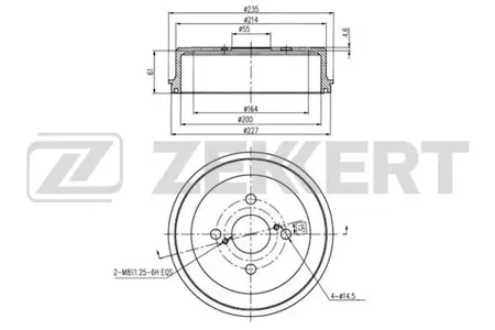 ZEKKERT BS5515 Барабан тормозной . задн. Toyota Corolla (E100, E110) 92-