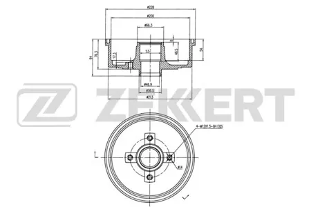 ZEKKERT BS5544 Барабан тормозной задн. Opel Corsa C 00-, Tigra B 04-