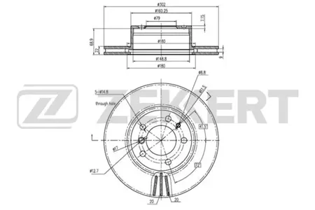 ZEKKERT BS5611 Диск торм. перед. BMW 5 (E34) 87-, 7 (E32) 87-