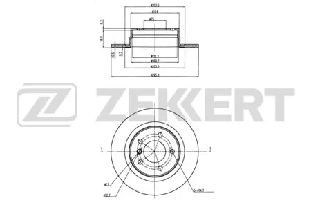 ZEKKERT BS5616 Диск торм.задний BMW 1 (E81, E87) 04-, 3 (E90, E92) 05-
