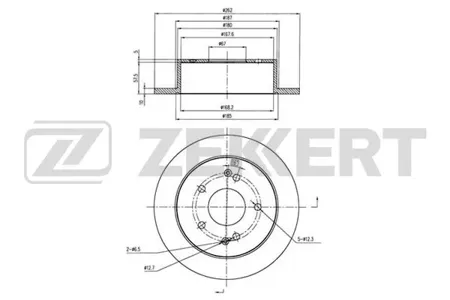 ZEKKERT BS5659 Диск торм.задний SsangYong Actyon II 11-, Korando 10-