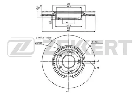 ZEKKERT BS5667 Диск торм. перед. Hyundai Grand eur V 11-, i30 I, II 07-, Veloster 12-
