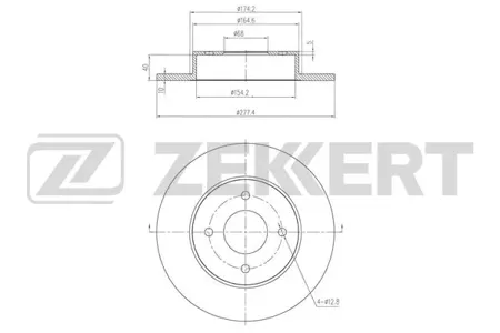 ZEKKERT BS5675 Диск торм.задний Nissan Primera (P11) 96-