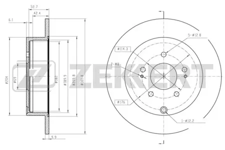 ZEKKERT BS5679 Диск торм.задний Mitsubishi Grand is II 04-