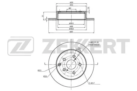 ZEKKERT BS5703 Диск торм.задний Toyota Verso (R20) 09-