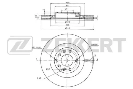 ZEKKERT BS5746 Диск торм. перед. Mazda CX-7 07-, CX-9 06-
