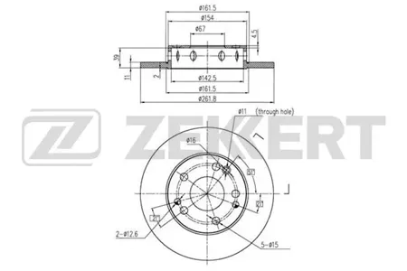 ZEKKERT BS5768 Диск торм. перед. Mercedes 190 (W201) 82-