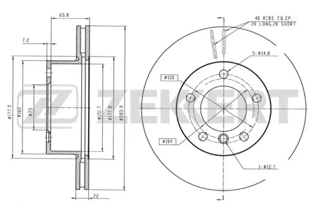ZEKKERT BS5769 Диск торм. перед. BMW 1 (E81, E87) 04-