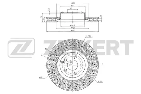 ZEKKERT BS5774 Диск торм. перед. Mercedes S-Class (221) 05-