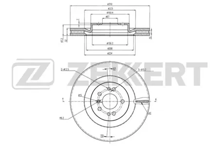 ZEKKERT BS5776 Диск торм. перед. Mercedes GL-Class (164) 06-, M-Class (164) 05-, R-Class (251) 06-
