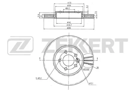 ZEKKERT BS5811 Диск торм.перед. Rover 75 (RJ) 99-