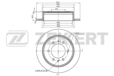 ZEKKERT BS5818 Диск торм.задний Hummer H3 05-