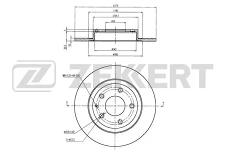 ZEKKERT BS5819 Диск торм.задний Mazda 6 III 12-