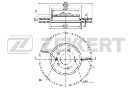 ZEKKERT BS5836 Диск торм. перед. Chevrolet Tracker 12-, Opel Mokka 12-
