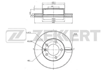 ZEKKERT BS5872 Диск торм. перед. Nissan NV400 11-, Opel Movano 10-, Renault Master III 10-