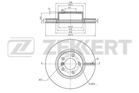 ZEKKERT BS5880 Диск торм. перед. BMW X3 (F25) 10-, X4 (F26) 14-