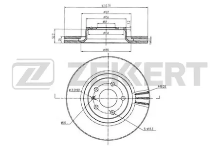 ZEKKERT BS5921 Диск торм. перед. Audi A6 III 04-