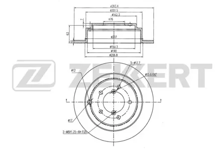 ZEKKERT BS5947 Диск торм.задний Kia Opirus 03-