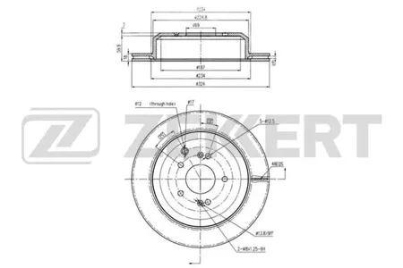 ZEKKERT BS5949 Диск торм.задний Hyundai ix55 08-