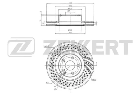 ZEKKERT BS5952 Диск торм. перед. Mercedes S-Class (215, 220) 98-