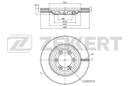 ZEKKERT BS5984 Диск торм. перед. Isuzu D-MAX II 12-