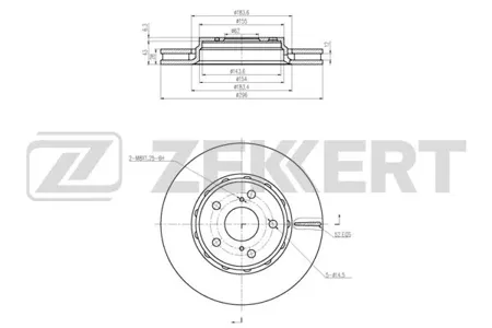 ZEKKERT BS5995 Диск торм. перед. Toyota Previa (R20, R50) 05-