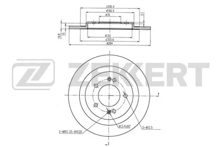 ZEKKERT BS5996 Диск торм.задний Hyundai i40 11-