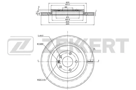 ZEKKERT BS6003 Диск торм.задний Ford Explorer V 14-