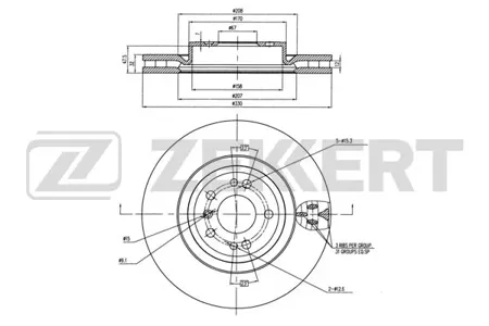 ZEKKERT BS6008 Диск торм. перед. Mercedes M-Class (W166) 11-