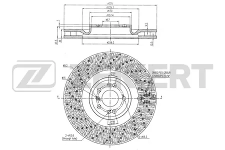 ZEKKERT BS6014 Диск торм. перед. Mercedes GL-Class (X166) 12-, GLE (166, 292) 15-, M-Class (166) 11-