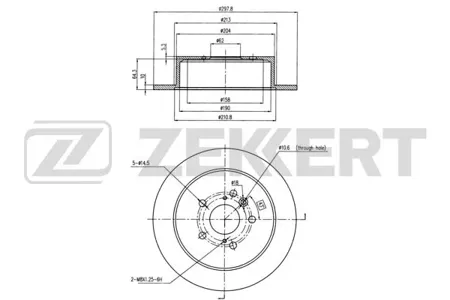 ZEKKERT BS6065 Диск торм.задний Toyota Venza (V10) 08-