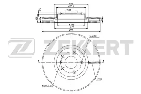 ZEKKERT BS6078 Диск торм. перед. Ford Mondeo V 14-