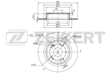 ZEKKERT BS6097 Диск торм.задний Honda Accord 14-