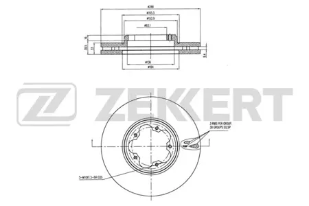 ZEKKERT BS6140 Диск торм. перед. Ford Tourneo Custom 12-, Transit Custom 12-, Transit VIII 13- (замена для BS-6011)