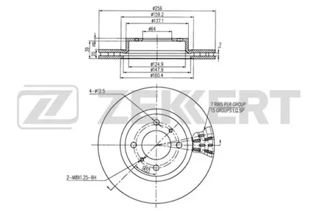 ZEKKERT BS6156 Диск торм. перед. Mitsubishi Colt 04-