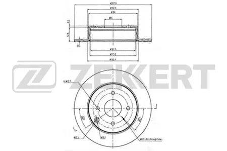 ZEKKERT BS6187 Диск торм.задний Chery Fora (A21) 06-, Amulet 10-