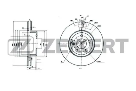 ZEKKERT BS6194 Диск торм. перед. Mercedes C-Class (205) 13-, E-Class (213, 238) 16-