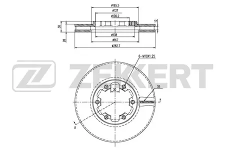 ZEKKERT BS6199 Диск торм. перед. Nissan Navara (D22) 00-