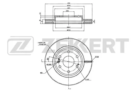 ZEKKERT BS6201 Диск торм. перед. Cadillac Escalade III 06-, Chevrolet Tahoe (GMT900, K2UC) 07-