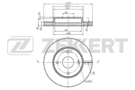 ZEKKERT BS6207 Диск торм. перед. Chery Fora 06-