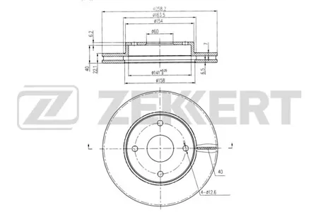 ZEKKERT BS6210 Диск торм. перед. Chery Eastar (B11) 04-, Qiyun 3 10-