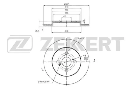 ZEKKERT BS6229 Диск торм.задний Great Wall Florid 08-, Haval M4 12-